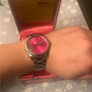 Betsey Johnson Watch with Pink Dial